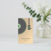 DJ Gold Faux en Green Platenspeler minimalist Visitekaartje (Staand voorkant)