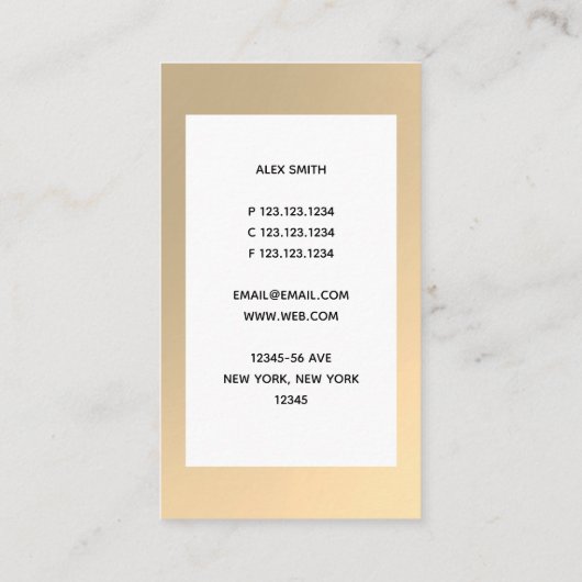 DJ Gold Faux en Green Platenspeler minimalist Visitekaartje (Achterkant)