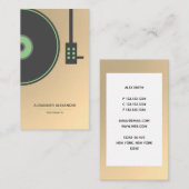 DJ Gold Faux en Green Platenspeler minimalist Visitekaartje (Voorkant / Achterkant)