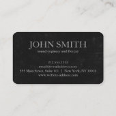 DJ Gold Hoofdtelefoon Blackboard Muziek Visitekaartje (Achterkant)