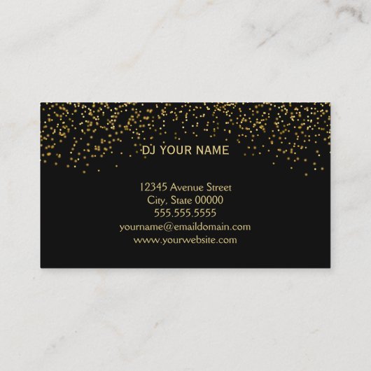 DJ gold Visitekaartje (Achterkant)