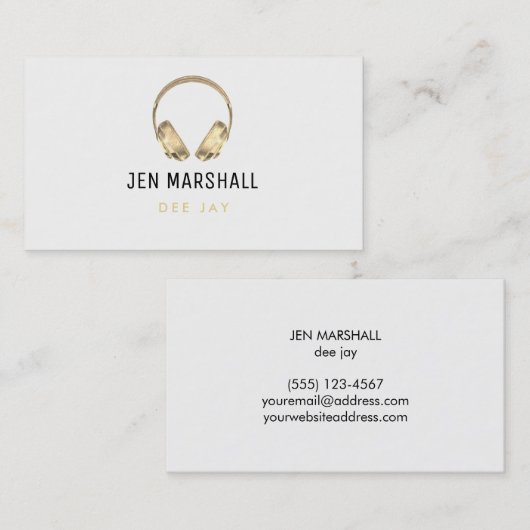 DJ golden effect hoofdtelefoon Visitekaartje (Voorkant / Achterkant)