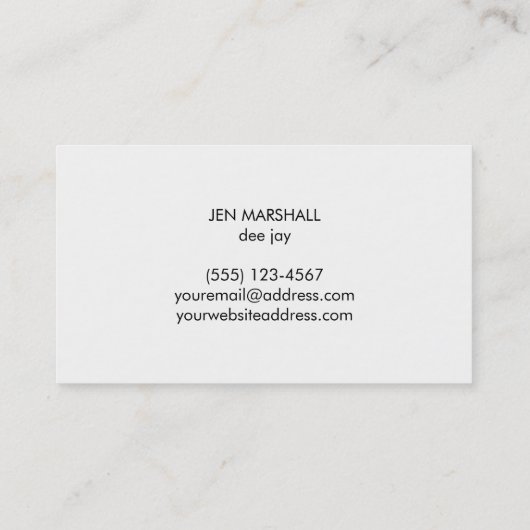 DJ golden effect hoofdtelefoon Visitekaartje (Achterkant)