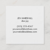 DJ gouden hoofdtelefoon op wit Vierkante Visitekaartje (Achterkant)