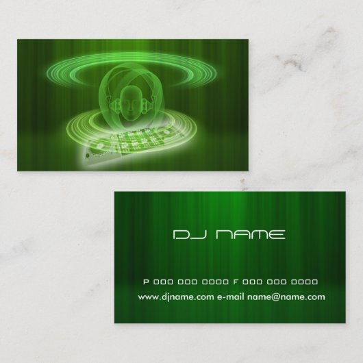 DJ groen Visitekaartje (Voorkant / Achterkant)