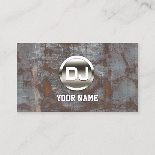 DJ Grunge Metal Monogram Cool Visitekaartje (Voorkant)
