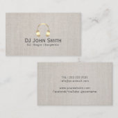 DJ Headphones Dee Jay Elegant Linen Visitekaartje (Voorkant / Achterkant)