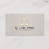DJ Headphones Dee Jay Elegant Linen Visitekaartje (Voorkant)