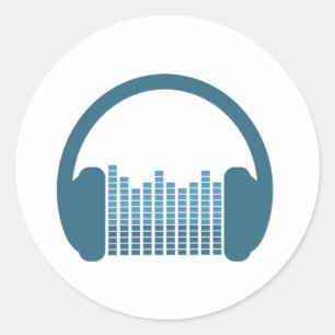 DJ Headphones, DJ Logo Ronde Sticker