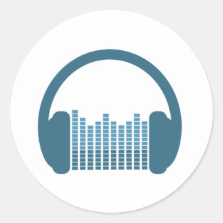 DJ Headphones, DJ Logo Ronde Sticker