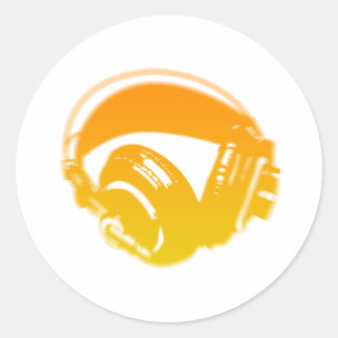 DJ Headphones - Muziekdiskjockey DJing Loud Ronde Sticker