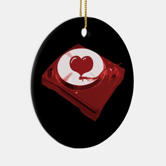 DJ Heart Platenspeler Keramisch Ornament (Rechts)
