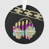 DJ Hip Hop Retro Headphones Neon Folie Chain Ornament (voorkant)