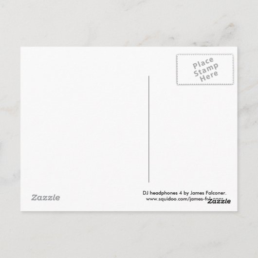 DJ Hoofdtelefoon 4 Briefkaart (Achterkant)