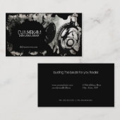 DJ-hoofdtelefoon en -filter op metalen Visitekaart Visitekaartje (Voorkant / Achterkant)