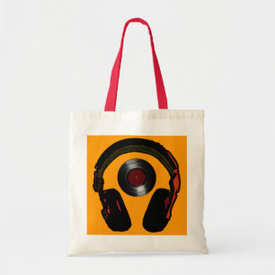 DJ hoofdtelefoon en vinyl muziek opnemen Tote Bag