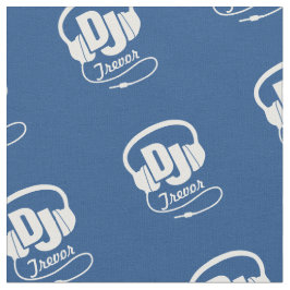 DJ hoofdtelefoon gepersonaliseerde naam blauwe sto Stof