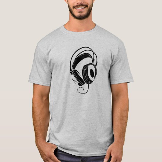 DJ-hoofdtelefoon met pioniersstijl t-shirt (Voorkant)