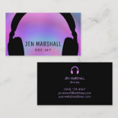 DJ hoofdtelefoon op faux holografische gradiënt Visitekaartje (Voorkant / Achterkant)