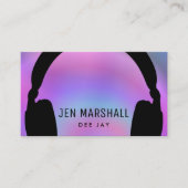 DJ hoofdtelefoon op faux holografische gradiënt Visitekaartje (Voorkant)