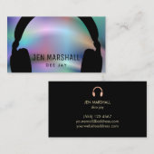 DJ hoofdtelefoon op faux holographic Visitekaartje (Voorkant / Achterkant)