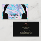 DJ hoofdtelefoon op faux holographic Visitekaartje (Voorkant / Achterkant)
