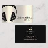 DJ-hoofdtelefoon op faux-metalen-effect Visitekaartje (Voorkant / Achterkant)