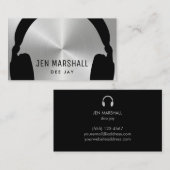 DJ-hoofdtelefoon op faux-metalen-effect Visitekaartje (Voorkant / Achterkant)