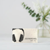 DJ-hoofdtelefoon op faux metallic digitaal effect Visitekaartje (Staand voorkant)