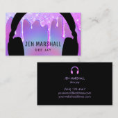 DJ hoofdtelefoon op glitter druppels Visitekaartje (Voorkant / Achterkant)