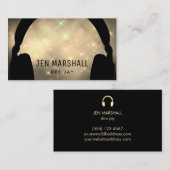 DJ-hoofdtelefoon op gouden cloud Visitekaartje (Voorkant / Achterkant)