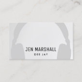 DJ hoofdtelefoon op grijze achtergrond Visitekaartje (Voorkant)