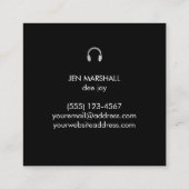 DJ hoofdtelefoon op marmer Vierkante Visitekaartje (Achterkant)