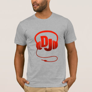 DJ hoofdtelefoon rood T-shirt
