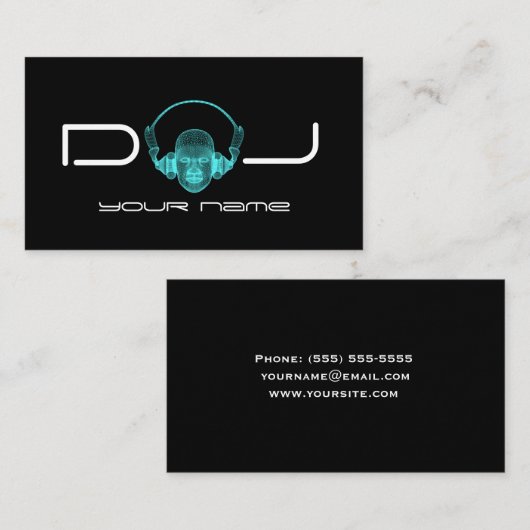 DJ-hoofdtelefoon Visitekaartje (Voorkant / Achterkant)