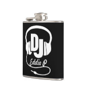 DJ-hoofdtelefoon voegt jouw naam heupkolf toe Heupfles (Links)