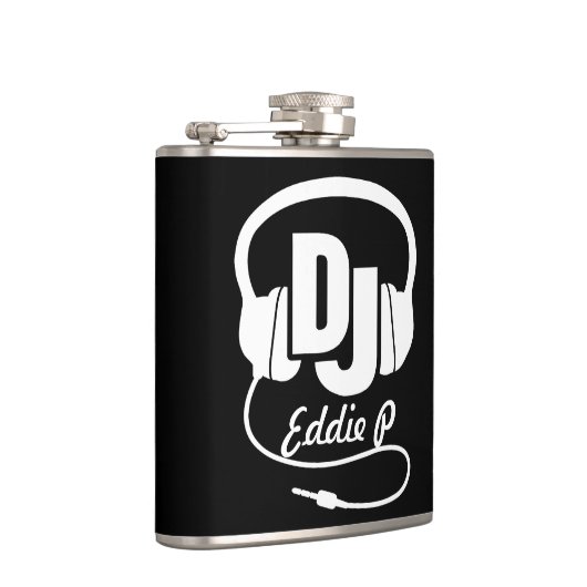 DJ-hoofdtelefoon voegt jouw naam heupkolf toe Heupfles (Rechts)