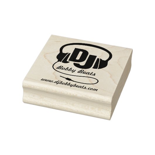 DJ-hoofdtelefoon zakelijke naam details stempel (Stempel)