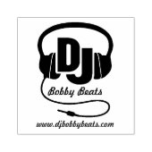 DJ-hoofdtelefoon zakelijke naam details stempel (Afrduk)