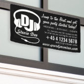 DJ hoofdtelefoon zwart wit promotie Spandoek (Buitenkant Gebouw)