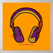 dj hoofdtelefoonmuur poster (Voorkant)
