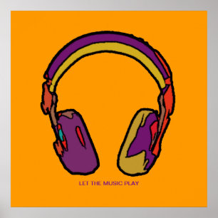 dj hoofdtelefoonmuur poster