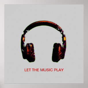dj hoofdtelefoonmuziek voor muren poster