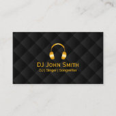 DJ Hoofdtelefoonpictogram Luxe zwart & Gold Visitekaartje (Voorkant)
