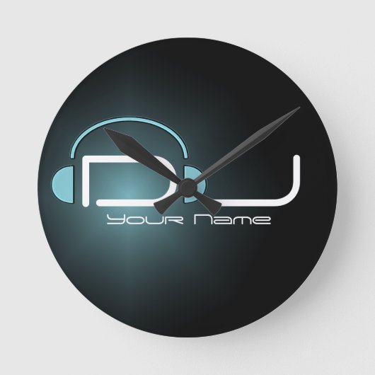 DJ Hoofdtelefoonwandklok Ronde Klok (Voorkant)