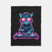 DJ House Cat Rainbow DJ Cat Kat Fleece Deken (Voorkant)