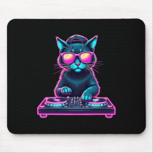 DJ House Cat Rainbow DJ Cat Kat Muismat