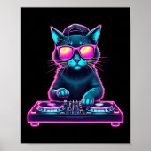 DJ House Cat Rainbow DJ Cat Kat Poster (Voorkant)