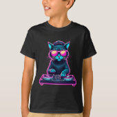 DJ House Cat Rainbow DJ Cat Kat T-shirt (Voorkant)