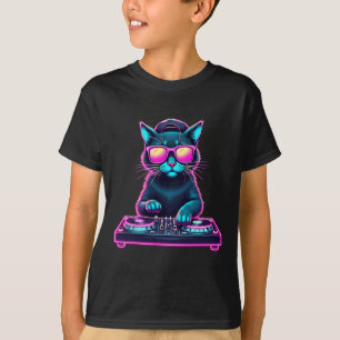DJ House Cat Rainbow DJ Cat Kat T-shirt